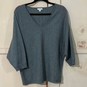 J. Jill V-Neck Sweater in Blue Gray